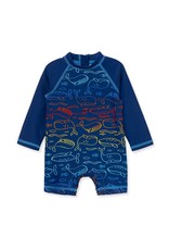 Little Me Whale Rashguard Long Sleeve Swimsuit