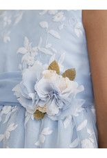 Abel & Lula Light Blue Organza Embroidered Dress