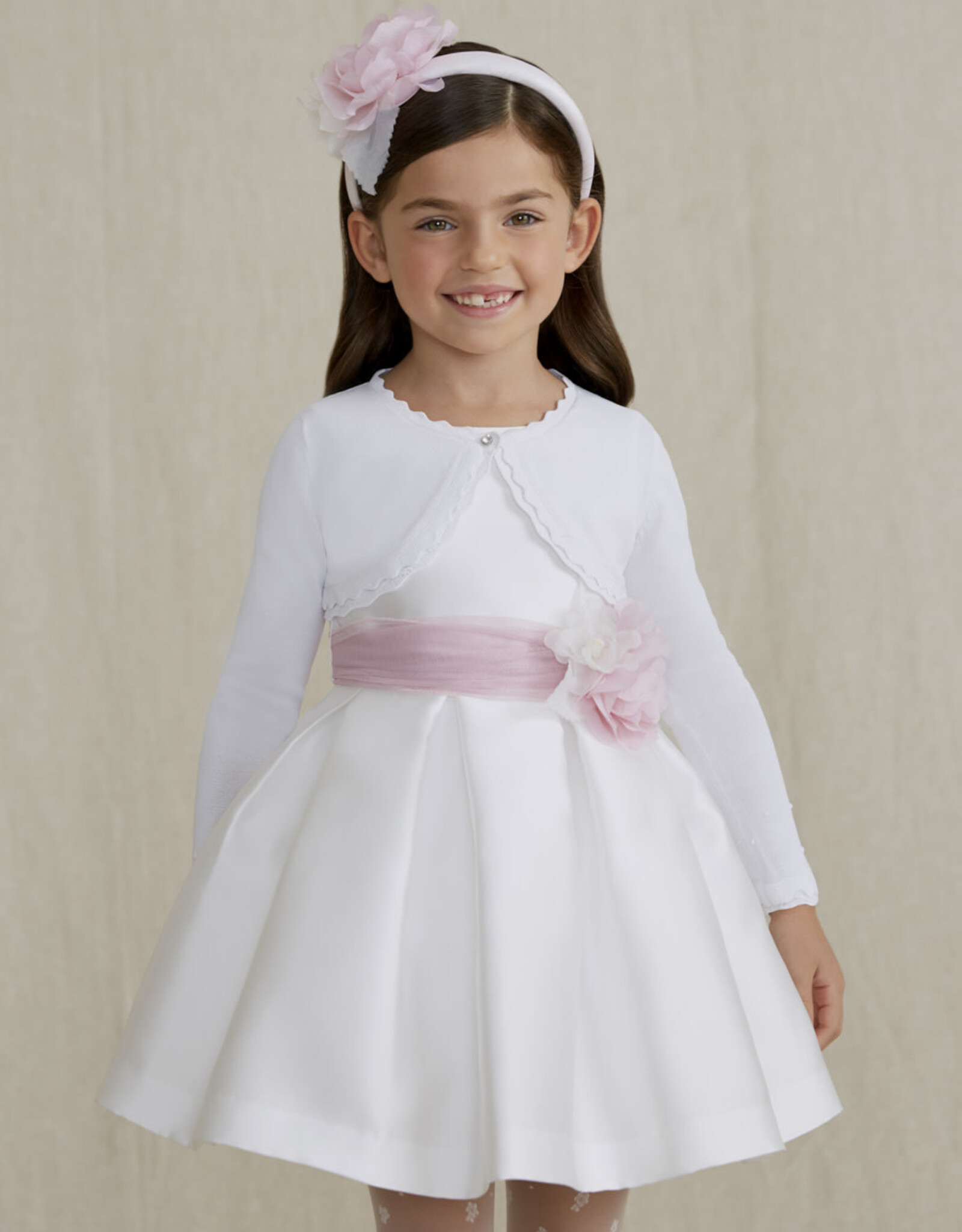 Abel & Lula White Girls Knit Cardigan