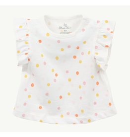 Oliver & Rain Pastel Polka Dots Shirt w/Ruffle Sleeve
