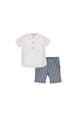 EMC White Oxford Set with Stripe Shorts