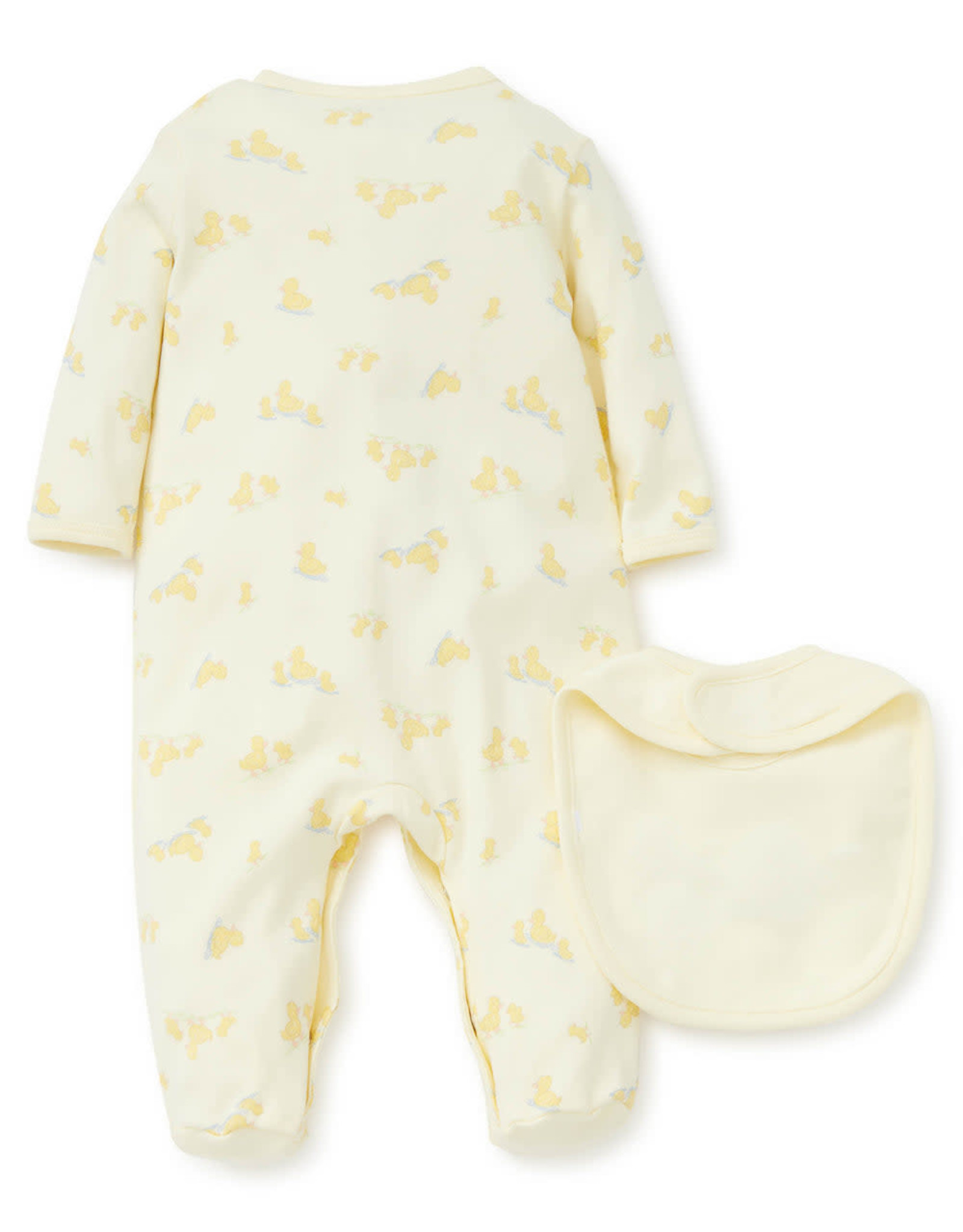 Little Me Little Ducks Footed One-Piece and Bib