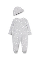 Little Me Grey Star Footie w/Hat