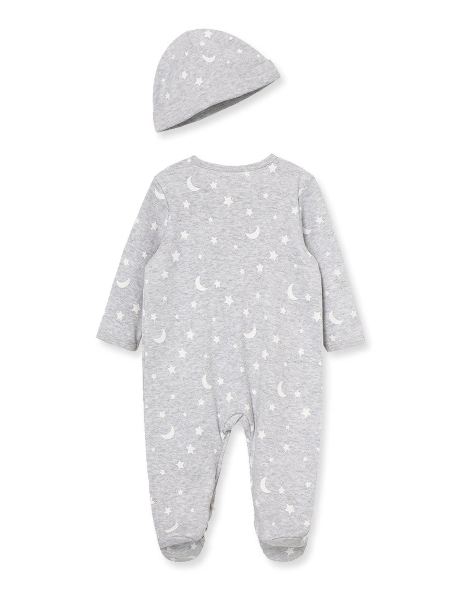 Little Me Grey Star Footie w/Hat