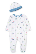 Little Me Golf Zip Up Pajama & Hat
