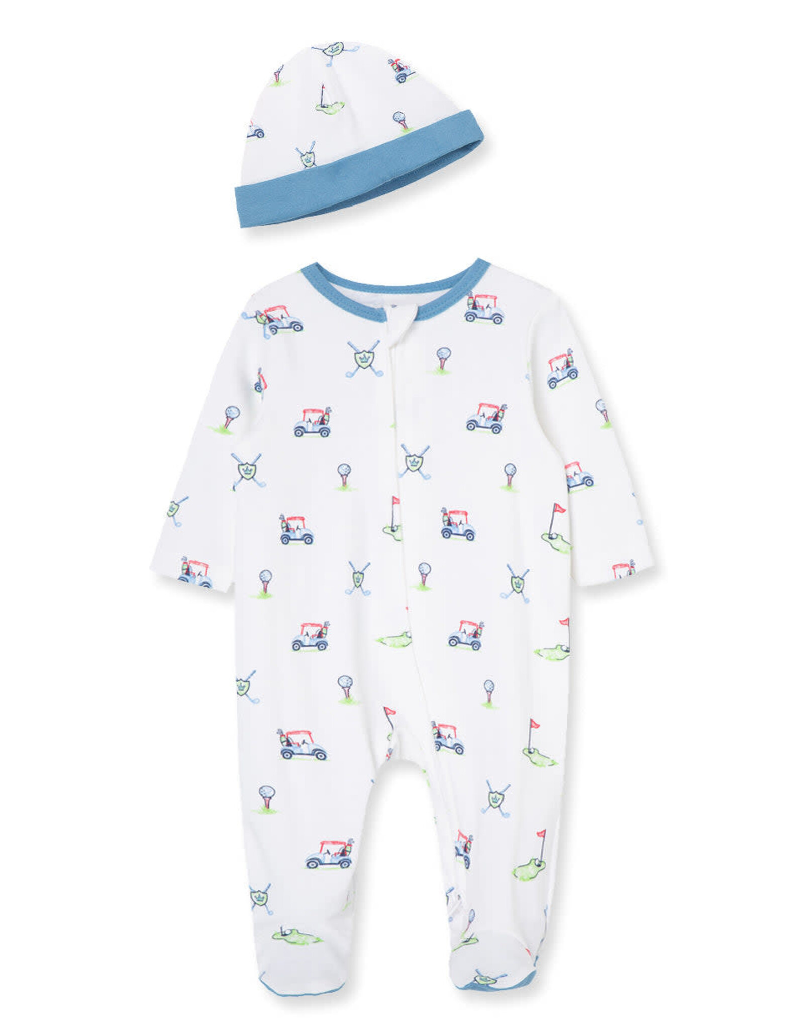 Little Me Golf Zip Up Pajama & Hat