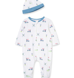 Little Me Golf Zip Up Pajama & Hat