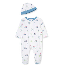 Little Me Golf Zip Up Pajama & Hat