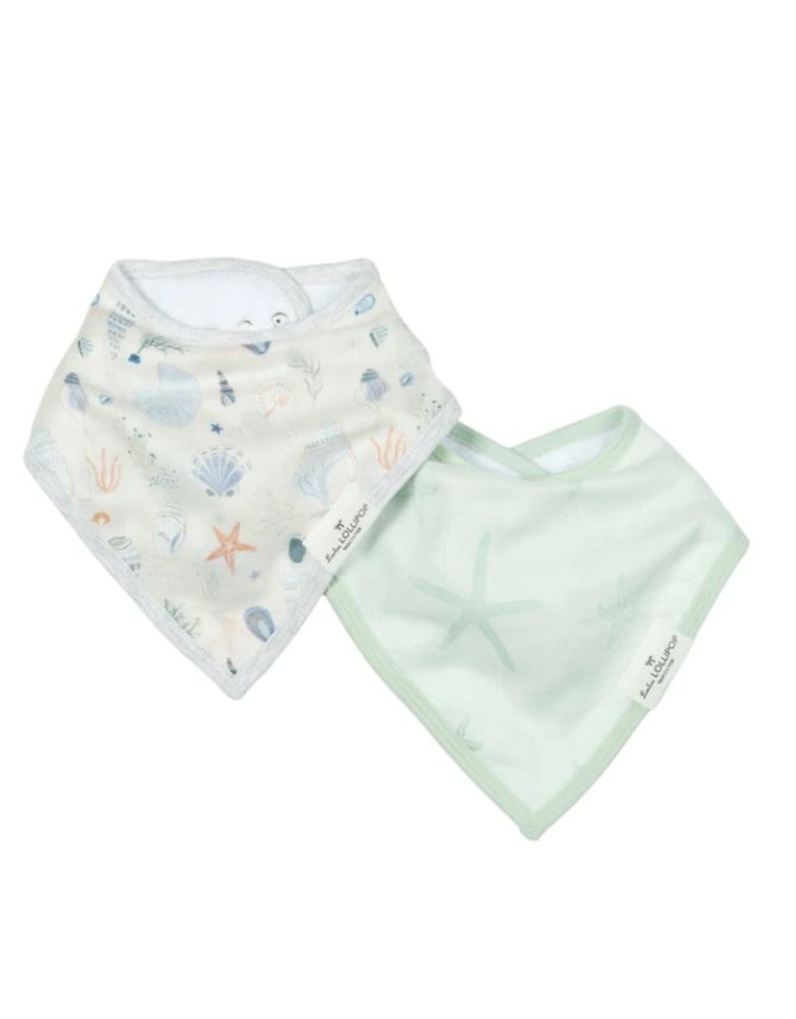 Loulou Lollipop Bandana Bib Set of 2 - Seashells