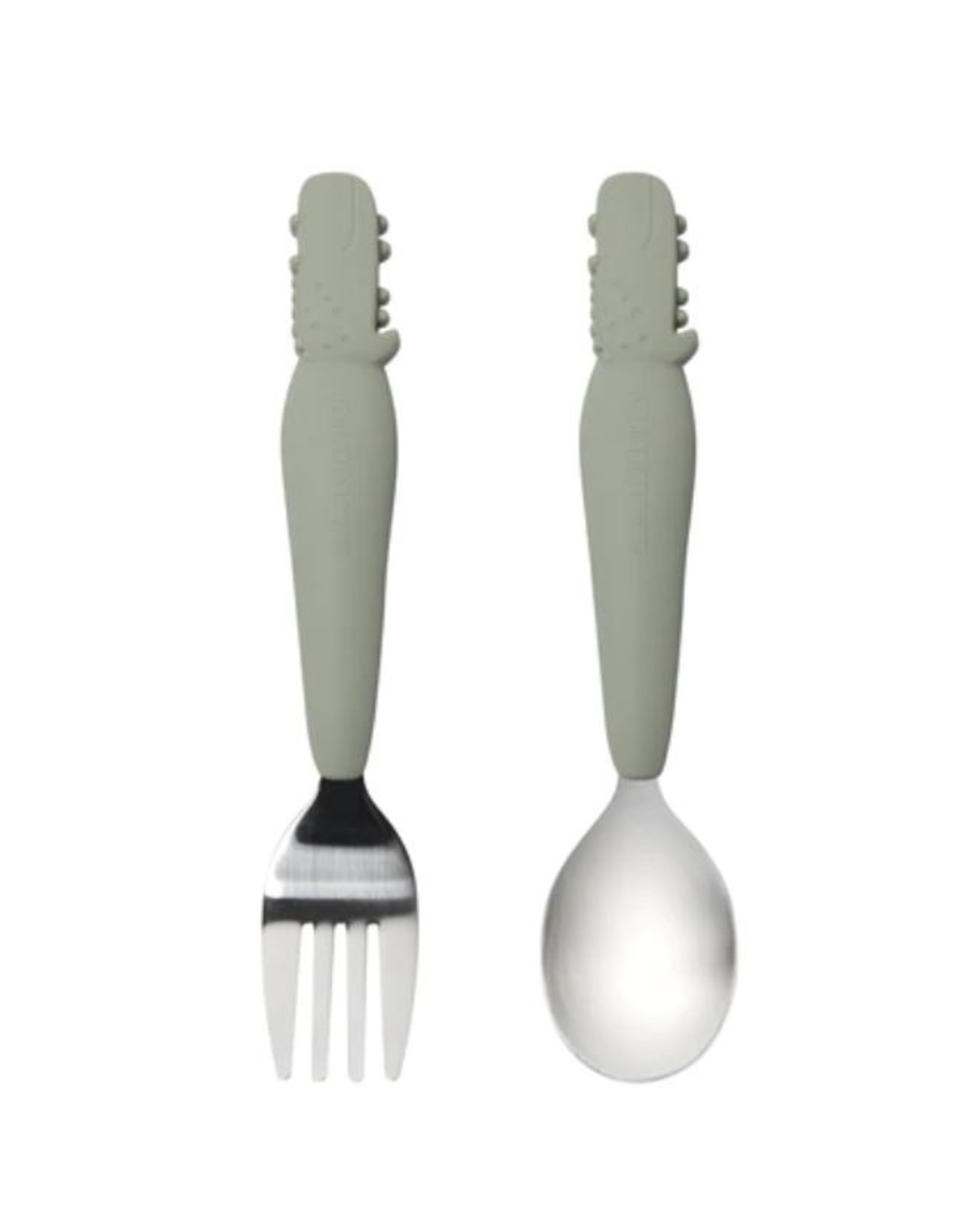 Loulou Lollipop Born to be Wild - Toddler Spoon & Fork Set - Alligator