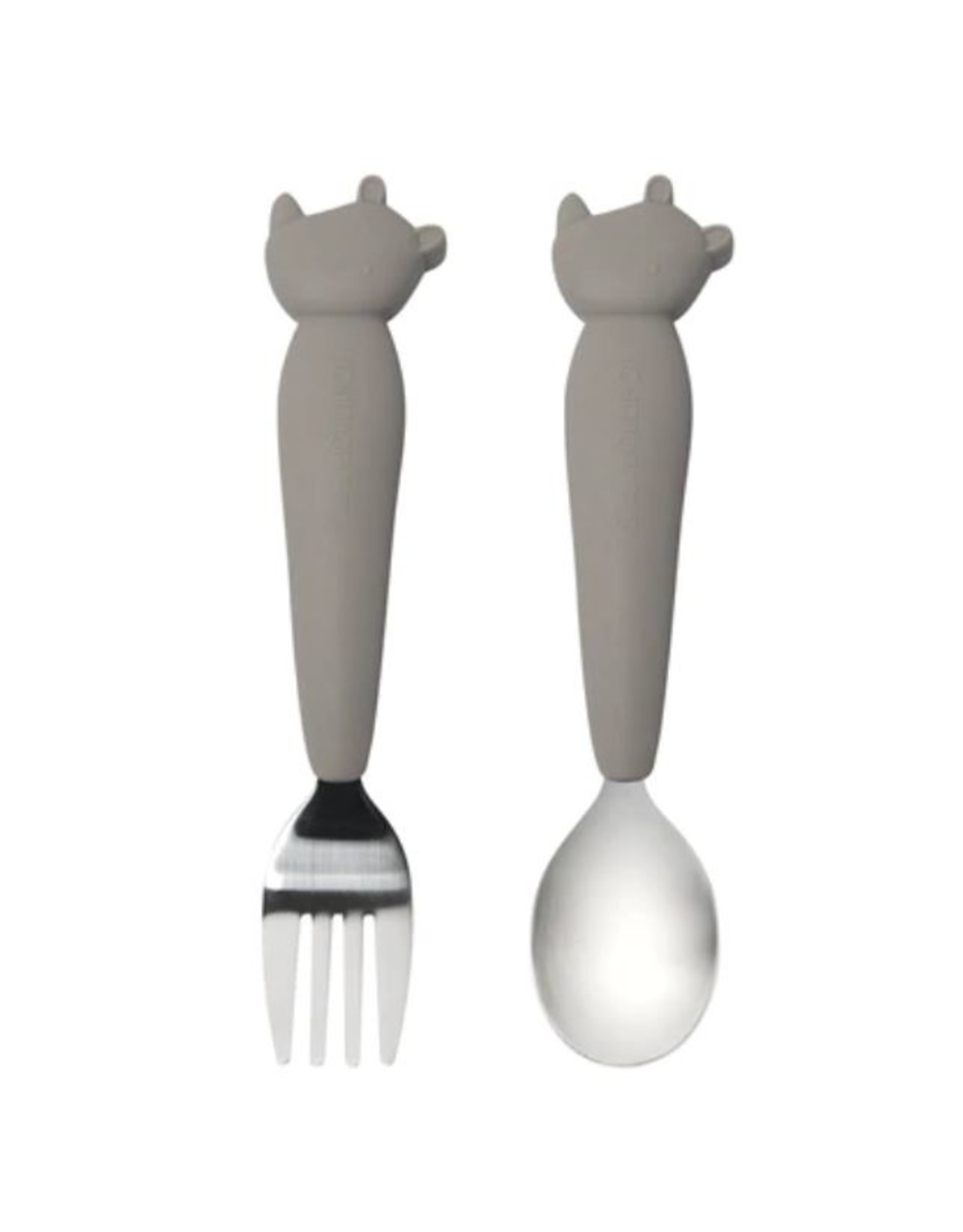 Loulou Lollipop Born to be Wild - Toddler Spoon & Fork Set - Rhino