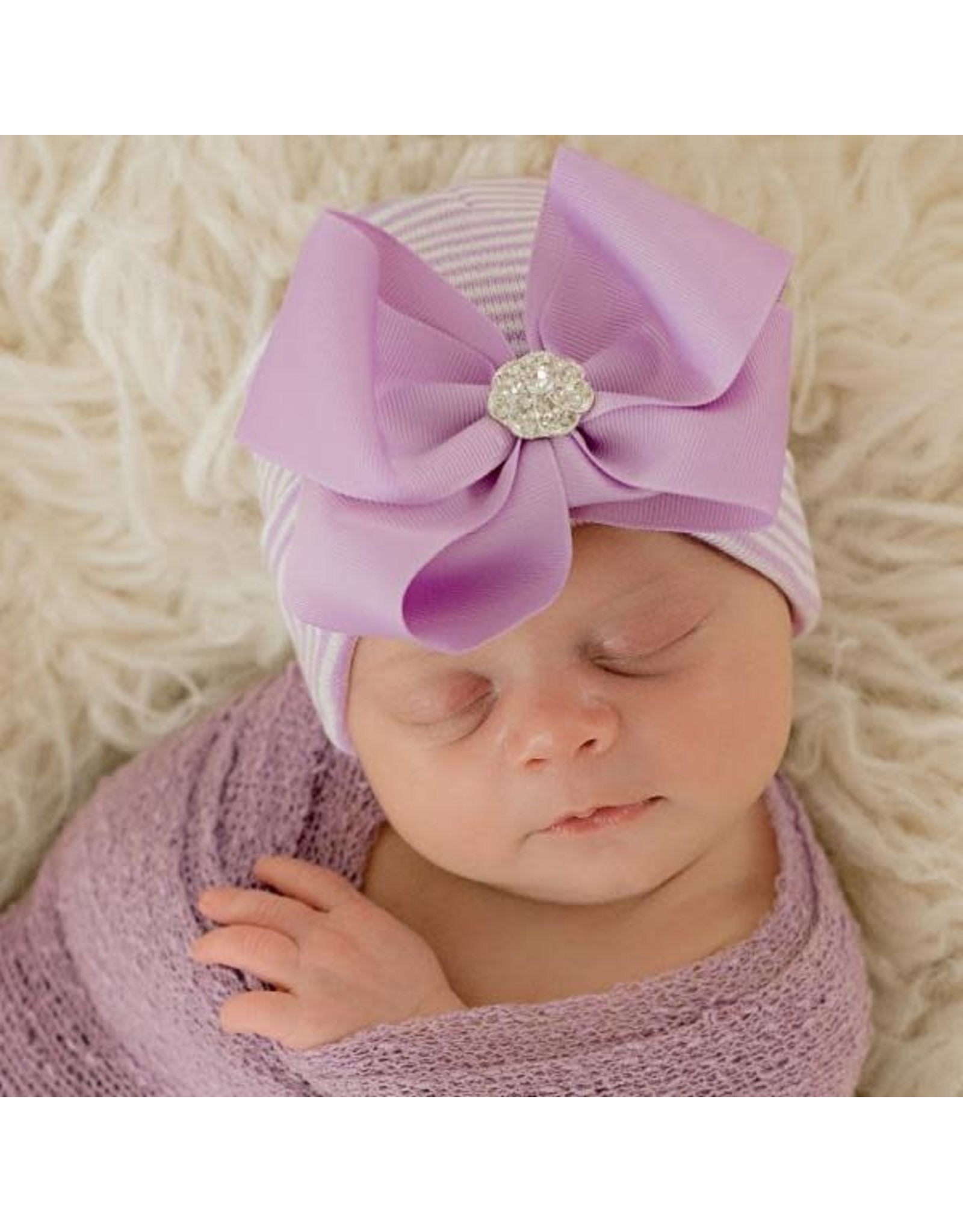 ilybean Nursery Beanie - Purple Ciara Bow