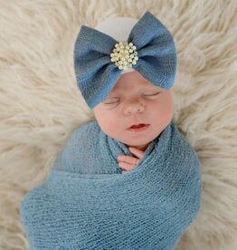 ilybean Nursery Beanie - Denim Baby Bow