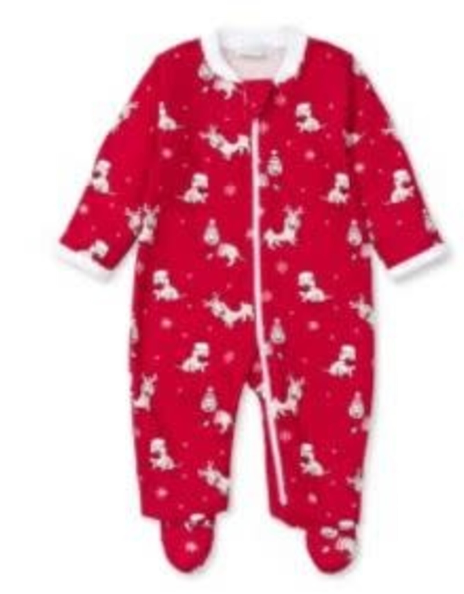 Kissy Kissy PJs Dachshunds Through The Snow Footie w/Zip