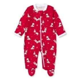 Kissy Kissy PJs Dachshunds Through The Snow Footie w/Zip