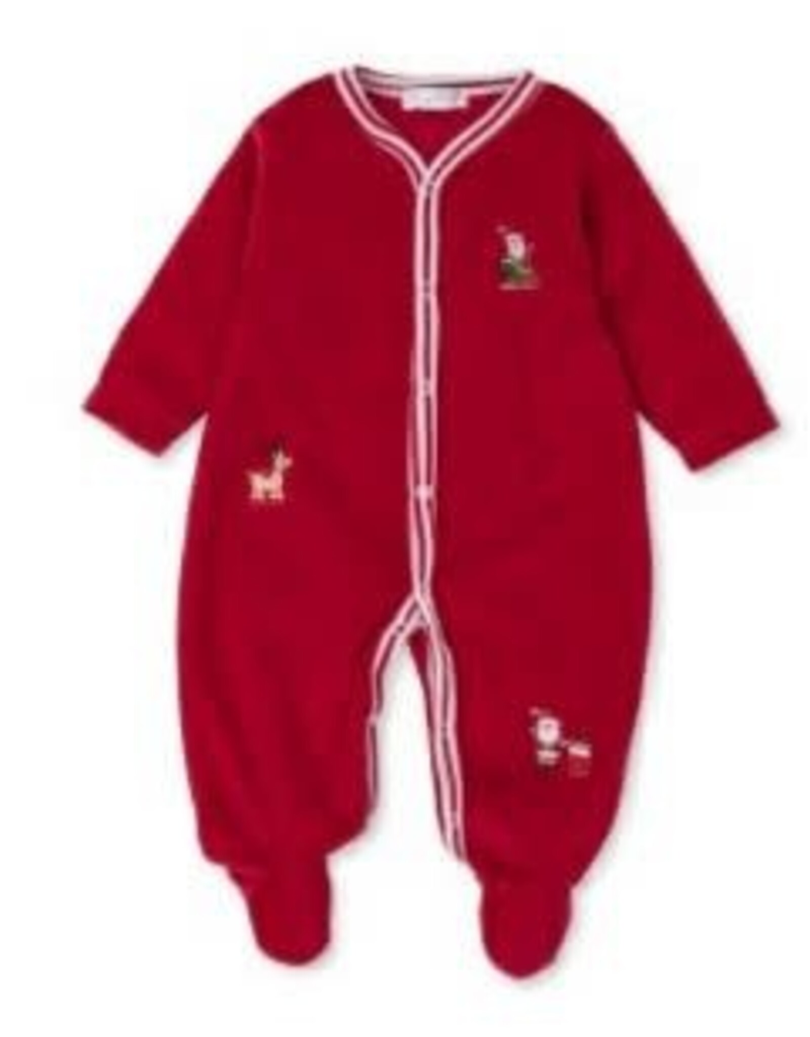 Kissy Kissy Jingle All The Way Velour Footie