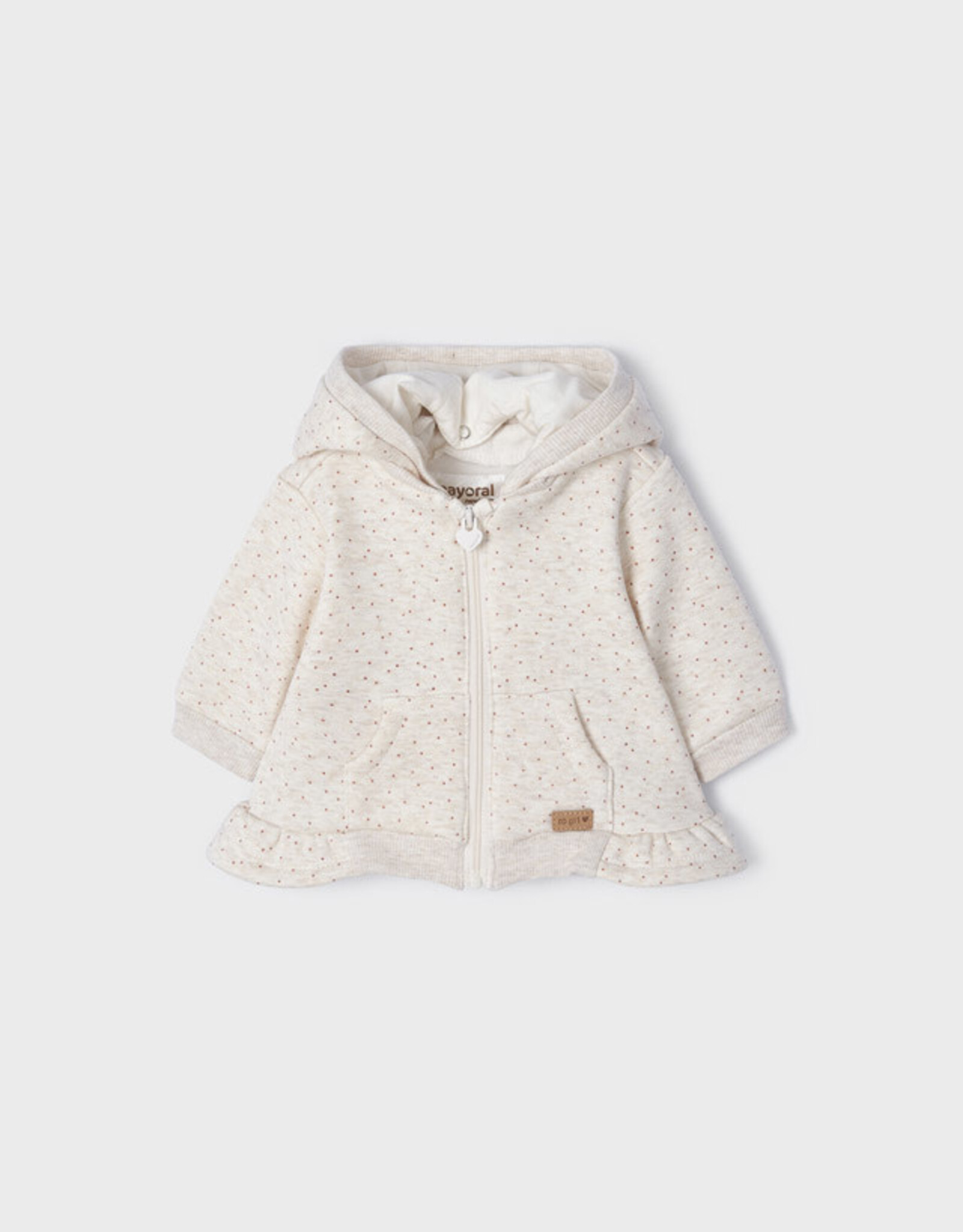 Mayoral Cream Dot Pullover w/Detachable Hood