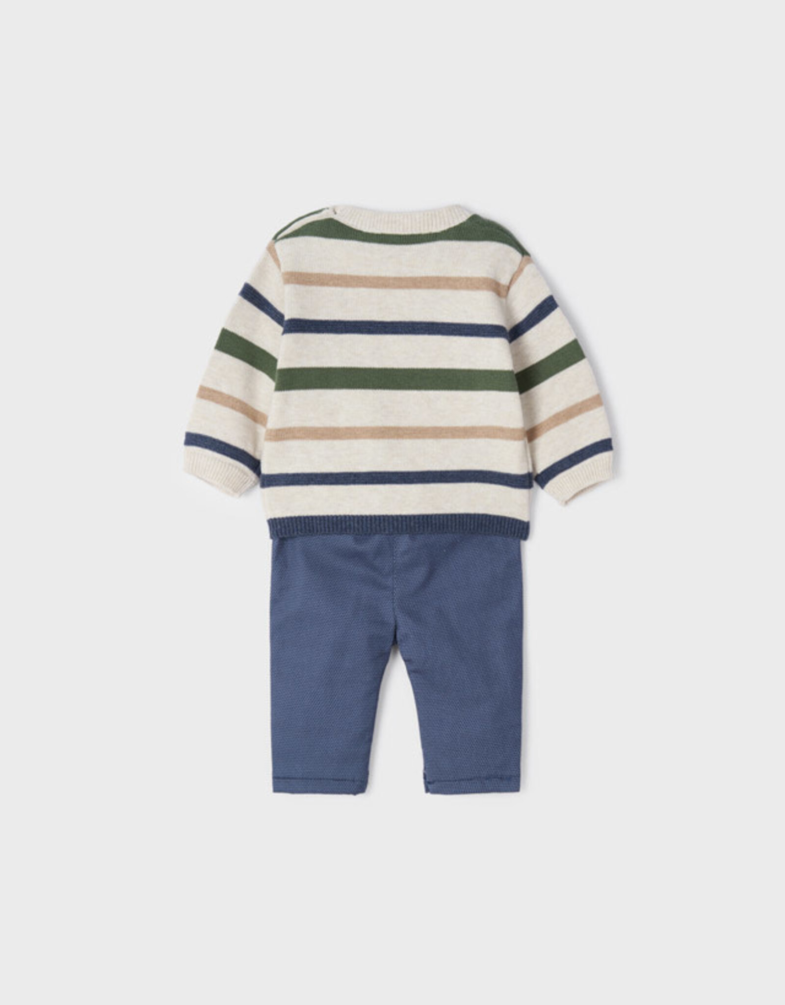Mayoral Cream Stripe Long Trouser & Sweater Set