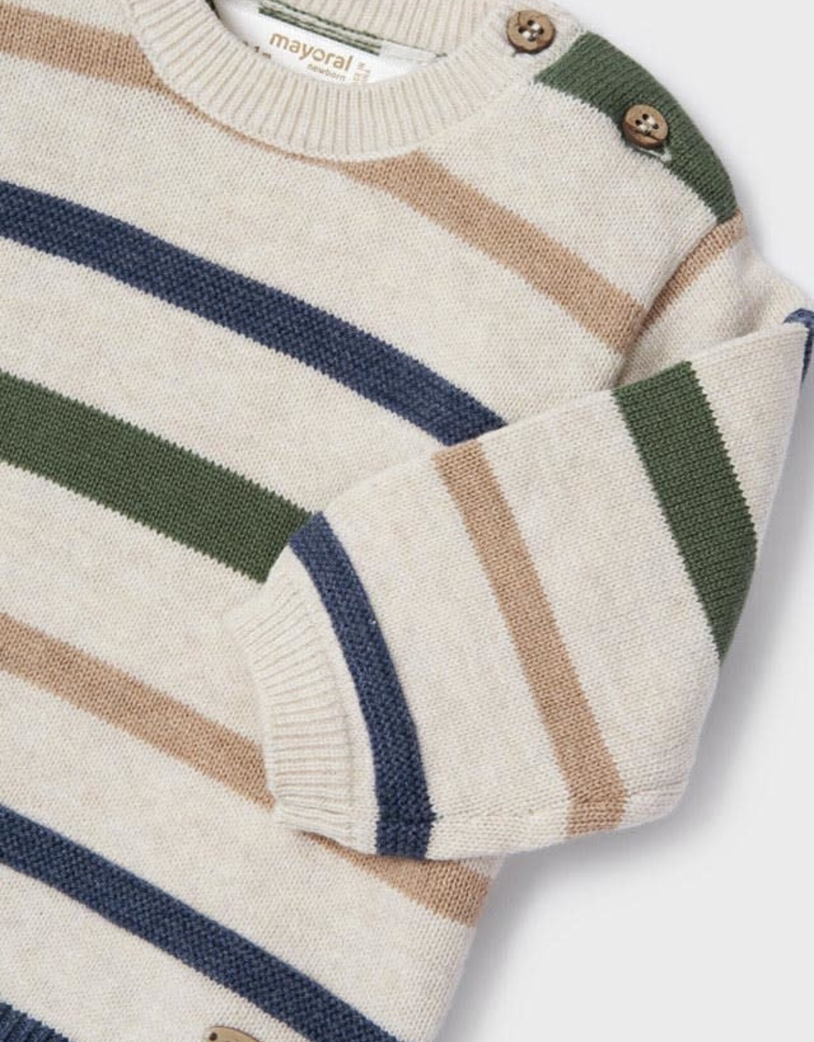 Mayoral Cream Stripe Long Trouser & Sweater Set