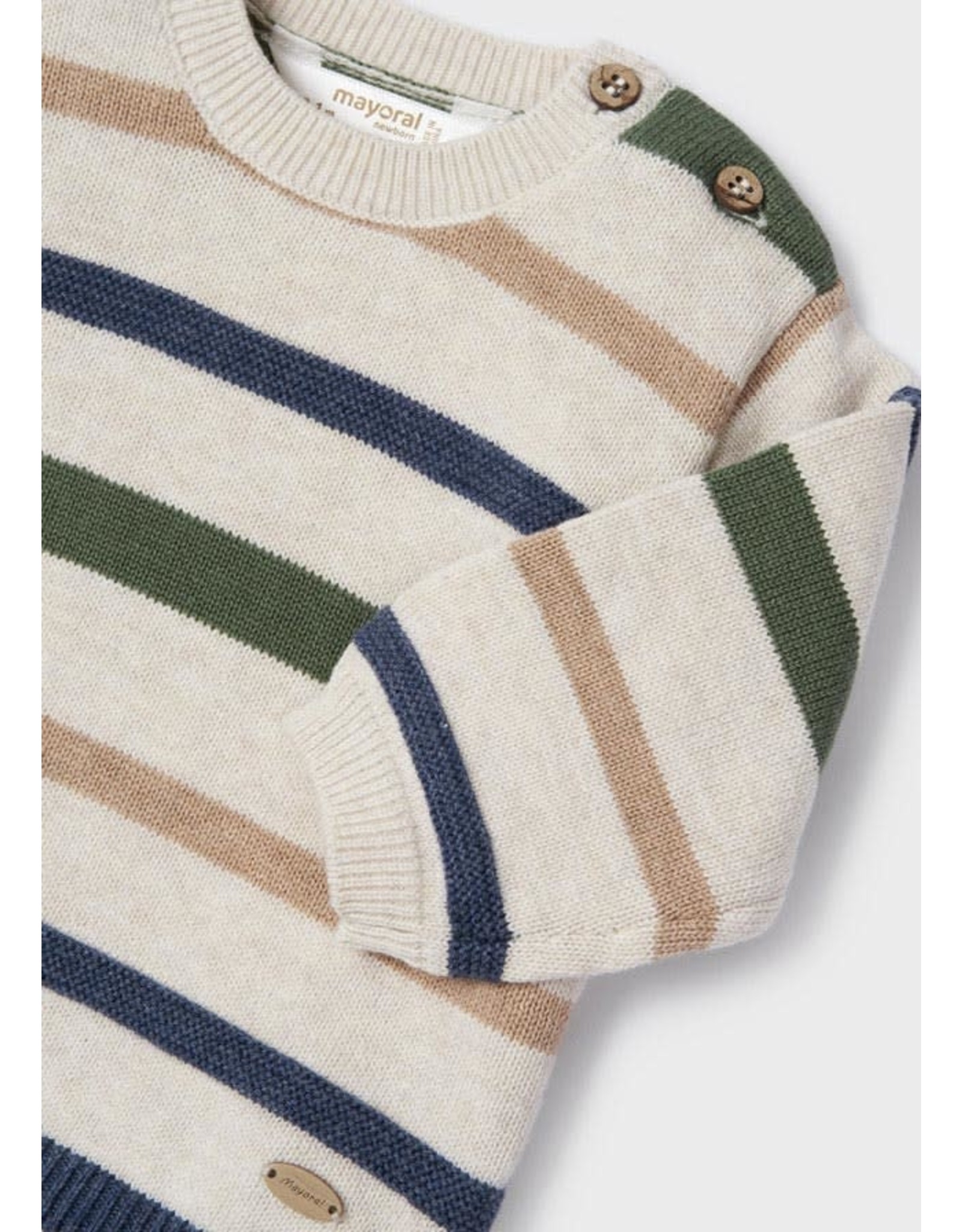 Mayoral Cream Stripe Long Trouser & Sweater Set