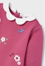 Mayoral Blackurra Flower Emroidered Fleece Dress