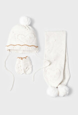 Mayoral Cream Vigo Hat-Scarf & Mittens Set