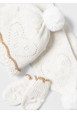 Mayoral Cream Vigo Hat-Scarf & Mittens Set