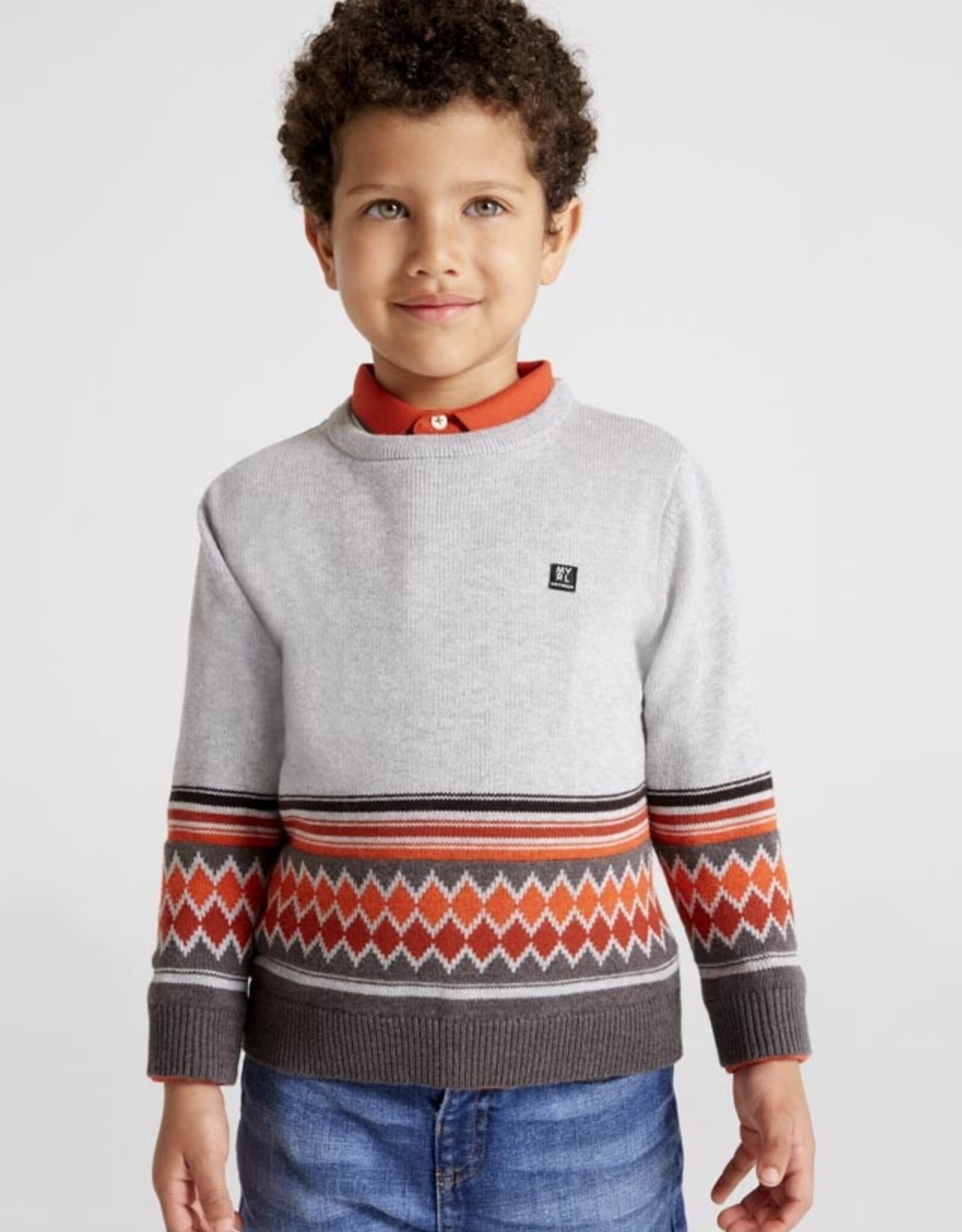 Heather Grey Jacquard Jumper
