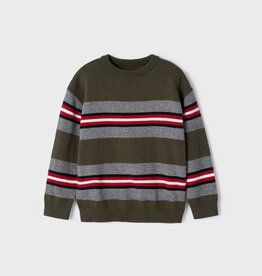 Mayoral Forest Green Striped Jumper