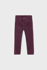 Plum Slim Fit Corduroy Trousers