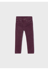 Plum Slim Fit Corduroy Trousers