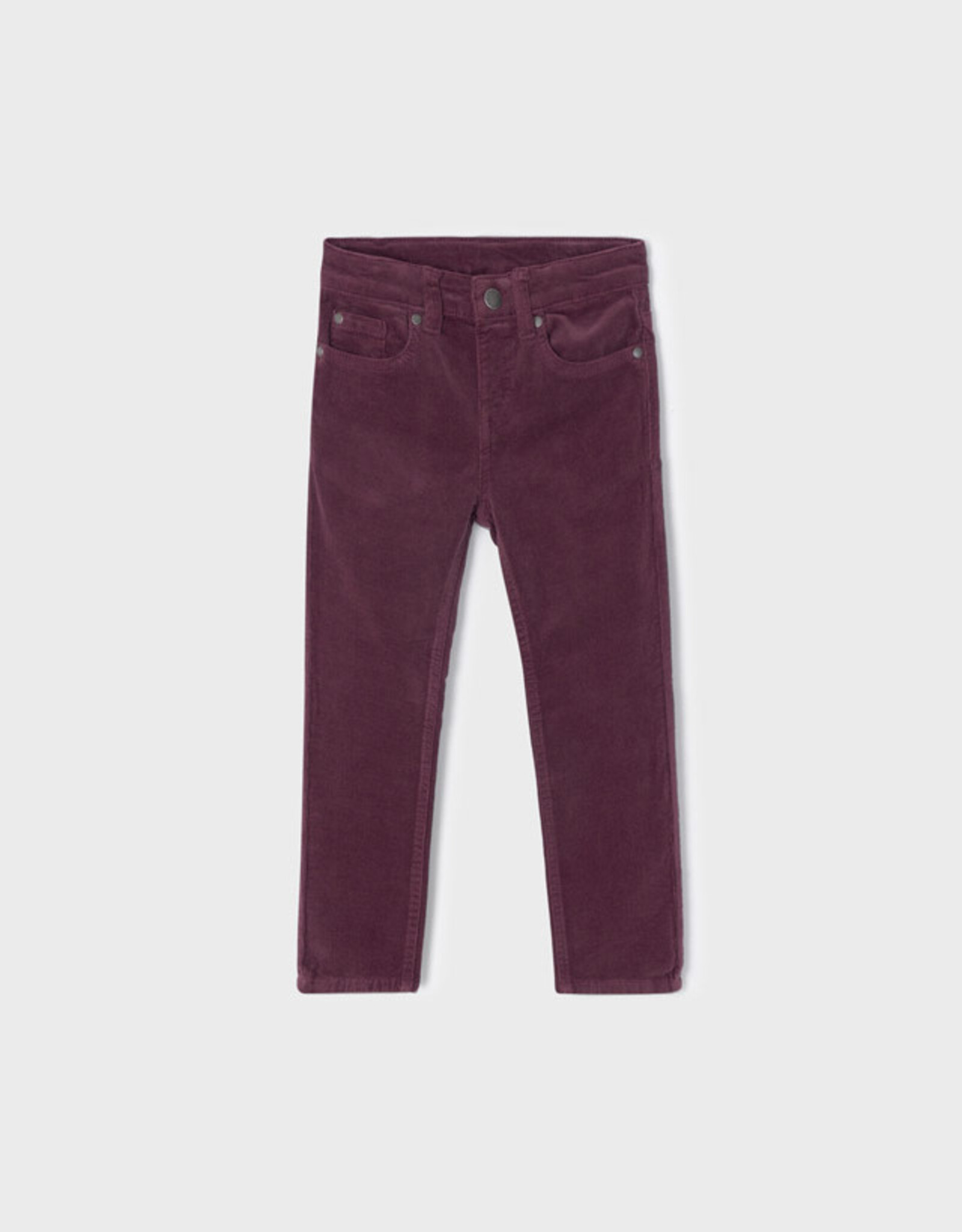 Plum Slim Fit Corduroy Trousers