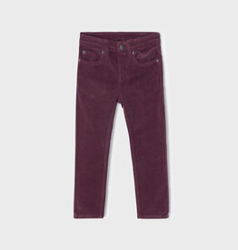 Plum Slim Fit Corduroy Trousers