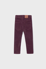Plum Slim Fit Corduroy Trousers
