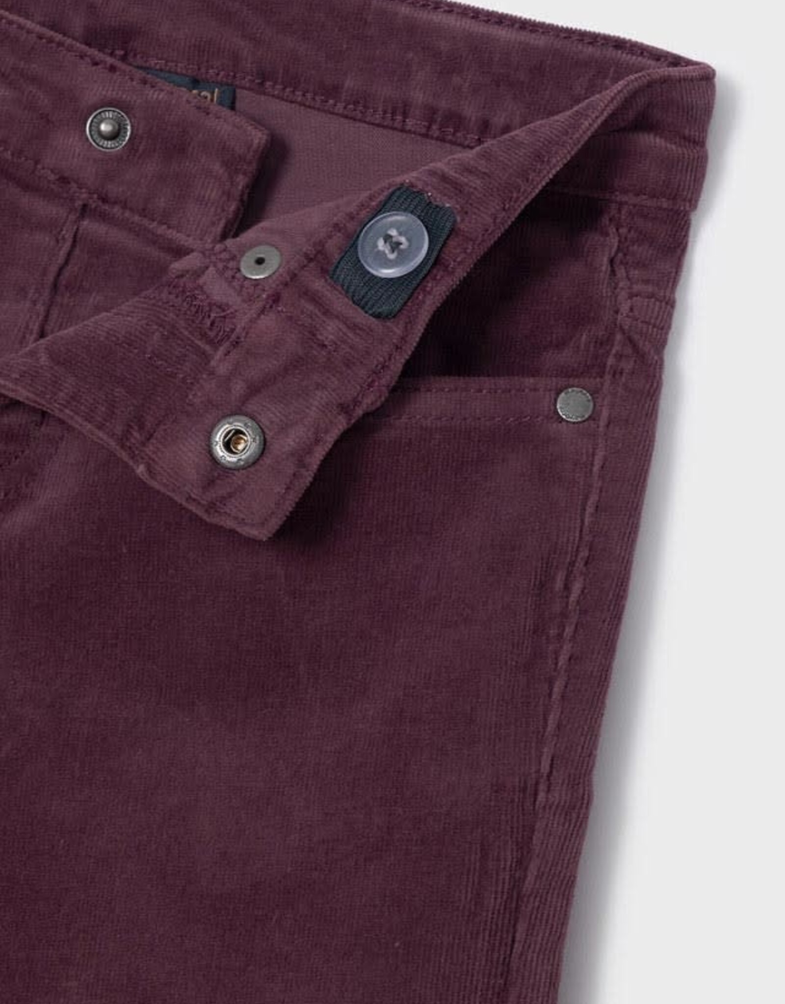 Plum Slim Fit Corduroy Trousers