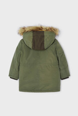 Mayoral Dark Thyme Faux Fur Hooded Parka