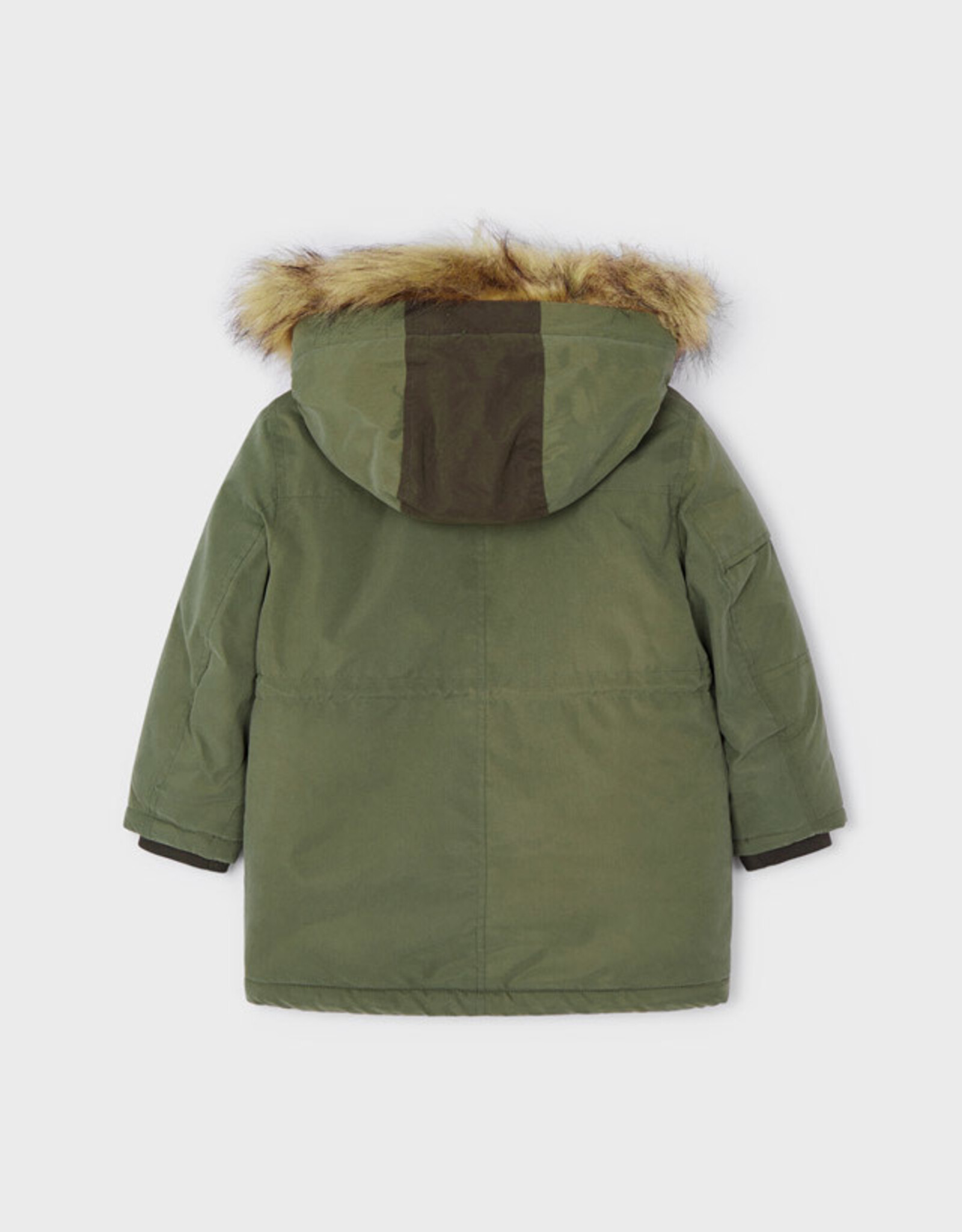 Mayoral Dark Thyme Faux Fur Hooded Parka