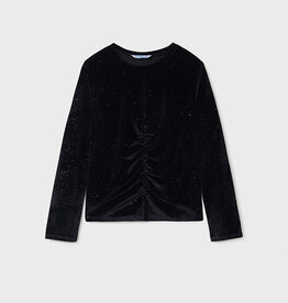 Mayoral Black Velvet Glitter Long Sleeve