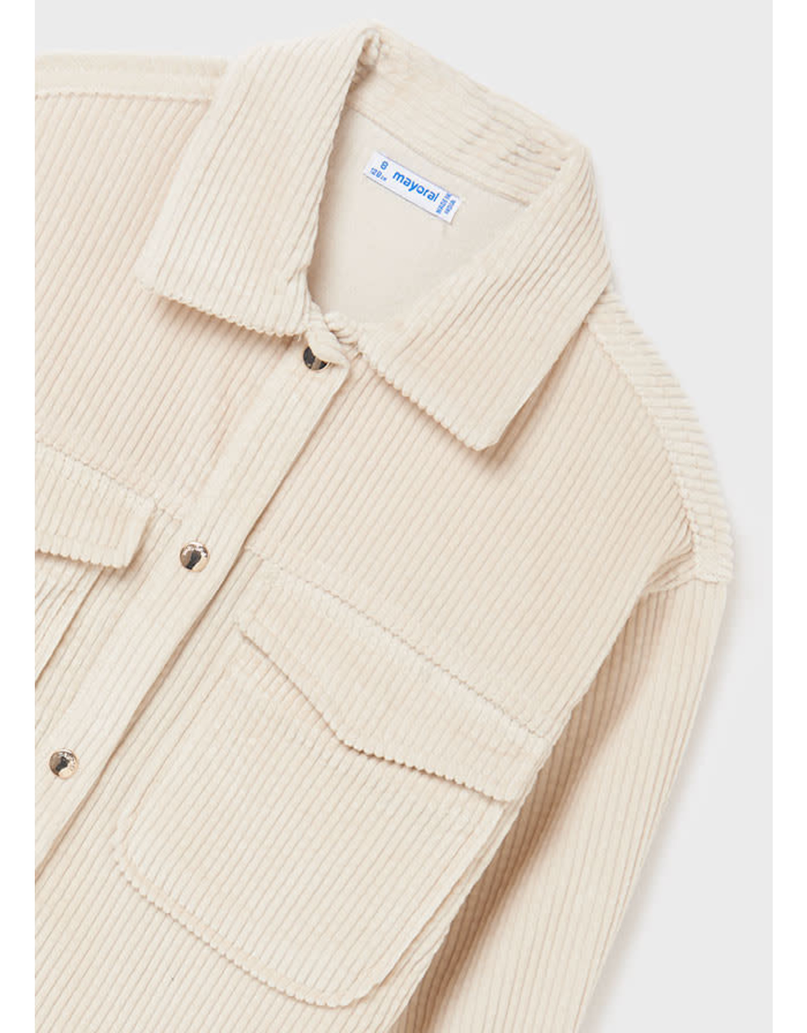 Mayoral Tween Corduroy Overshirt in Chickpea