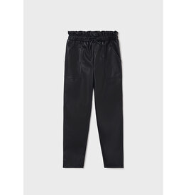 Mayoral Black Faux Leather Pant