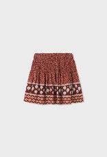 Mayoral Maroon Floral Printed Skirt