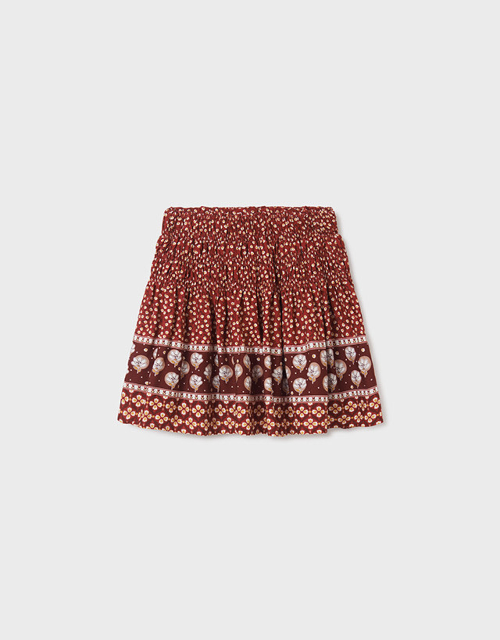 Mayoral Maroon Floral Printed Skirt