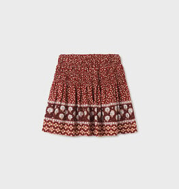 Mayoral Maroon Floral Printed Skirt