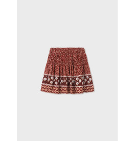 Mayoral Maroon Floral Printed Skirt