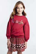 Mayoral Maroon Floral Printed Skirt