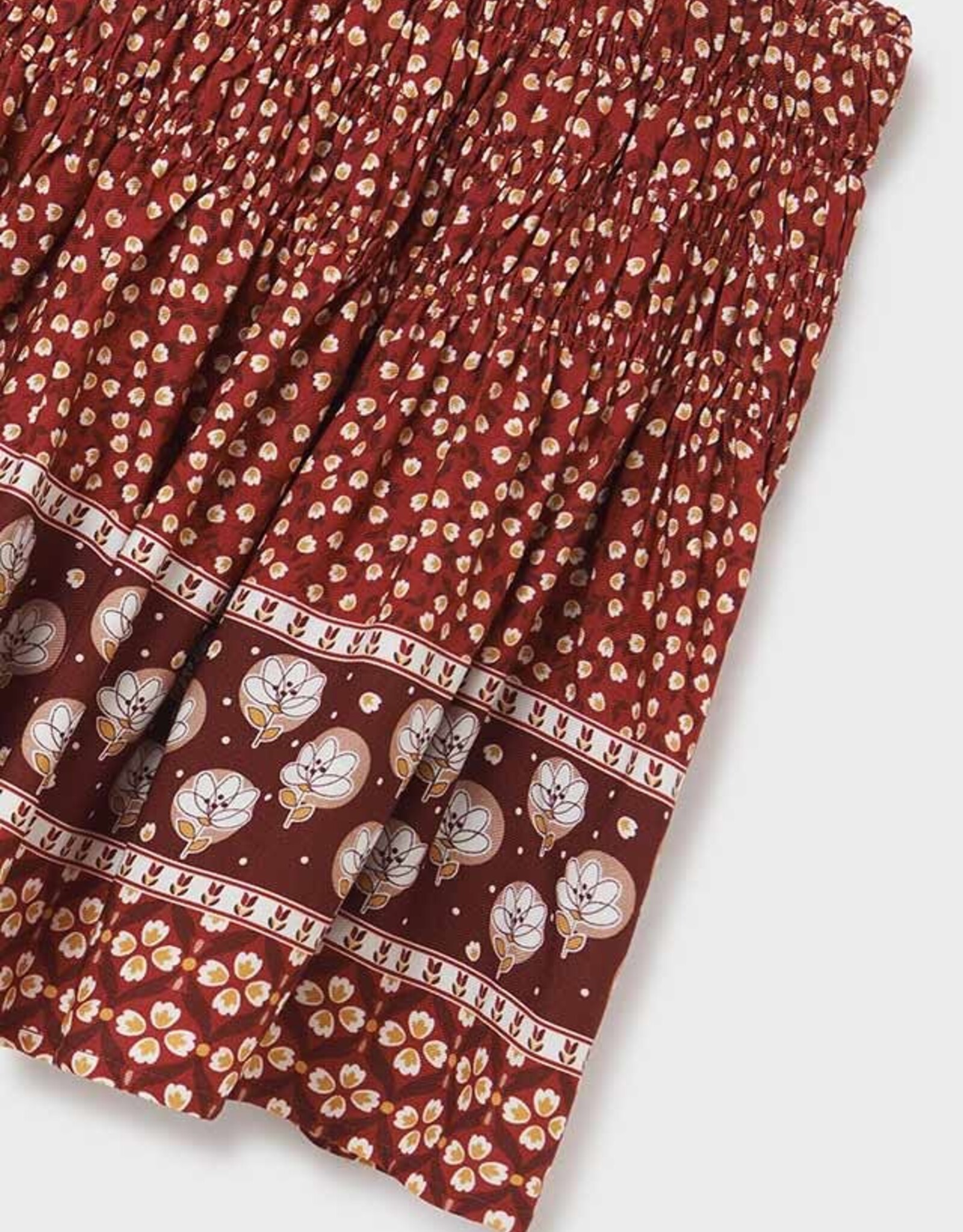 Mayoral Maroon Floral Printed Skirt