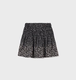 Mayoral Black Poppy Printed Skirt