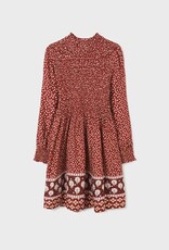 Mayoral Maroon Floral Printed Dress