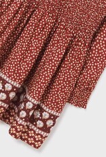 Mayoral Maroon Floral Printed Dress