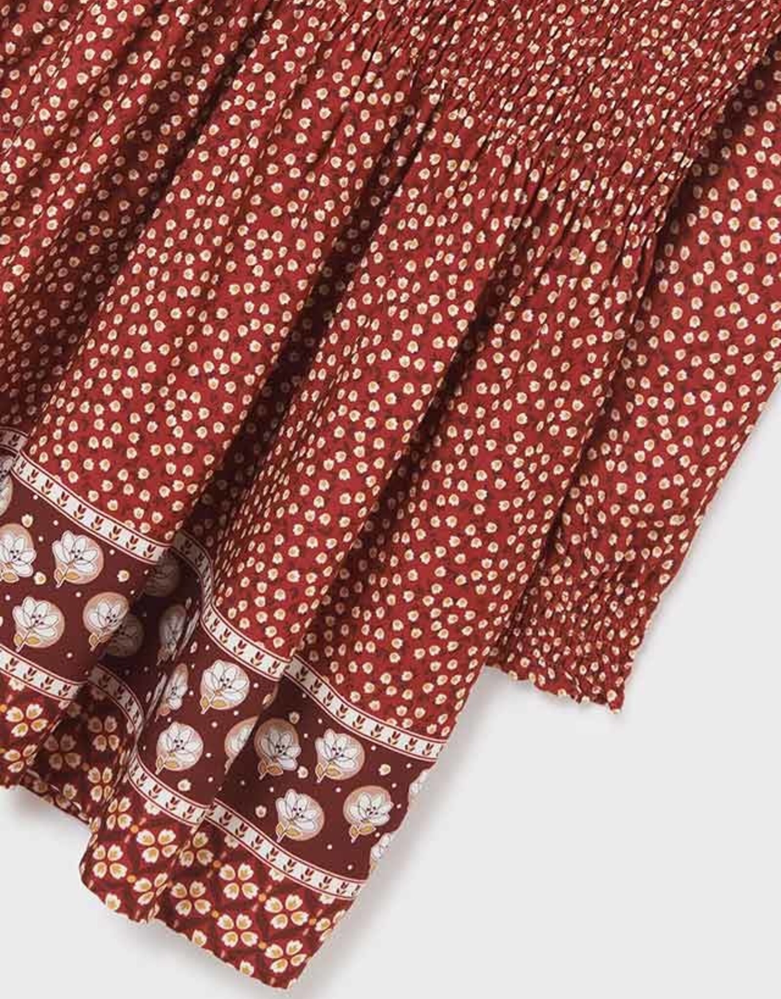 Mayoral Maroon Floral Printed Dress